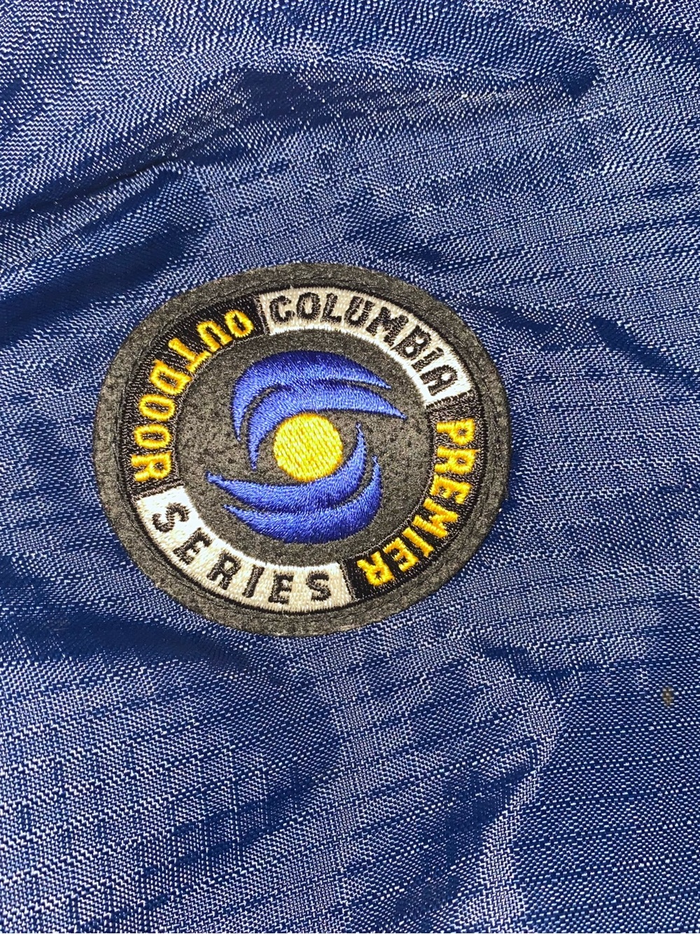 Columbia Yellow and Navy Colorblock Men's Raincoat - Picture 5 of 5